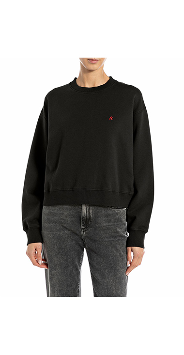 R刺しゅう コットンスウェットシャツ